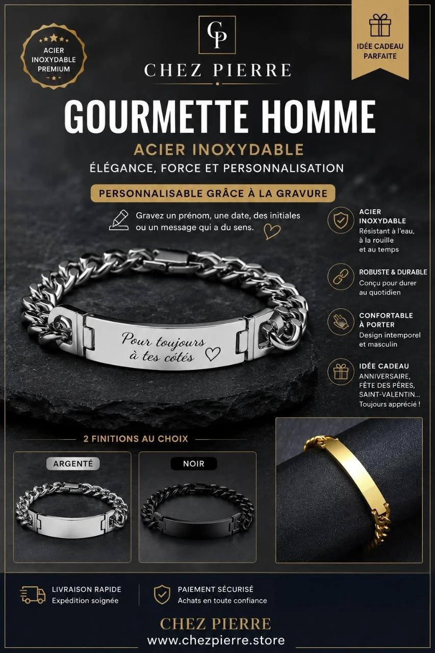 Gourmette homme personnalisable